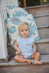 Little English Louis Sunsuit - Palm Beach Plaid - Born Childrens Boutique