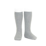 Ribbed Knee Socks Light Grey - Born Childrens Boutique