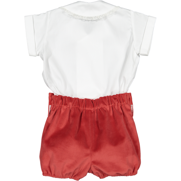 Sal & Pimenta Carmine Velvet Baby Set - Born Childrens Boutique
