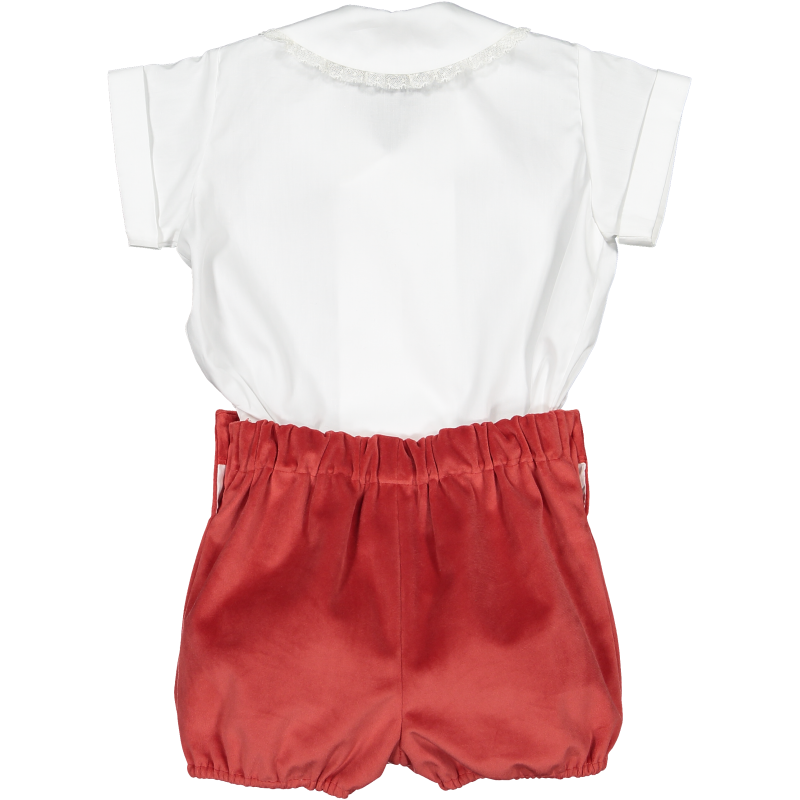 Sal & Pimenta Carmine Velvet Baby Set - Born Childrens Boutique