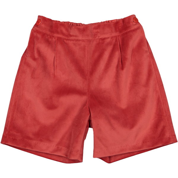 Pre-Order Sal & Pimenta Carmine Velvet Shorts - Born Childrens Boutique