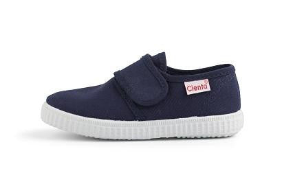 Cienta Kids Single Velcro Strap Navy - Born Childrens Boutique