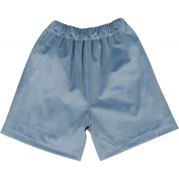 Pre-Order Dusty Blue Velvet Shorts - Born Childrens Boutique