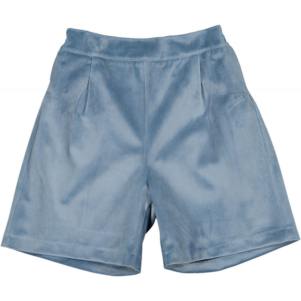 Pre-Order Dusty Blue Velvet Shorts - Born Childrens Boutique