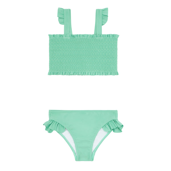 Pre-Order Abaco Green Smocked Bikini - Born Childrens Boutique