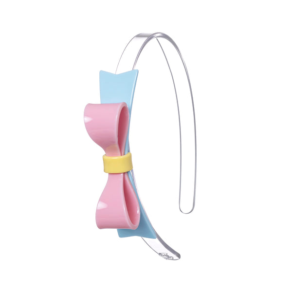 Pastel Color Block Bow Tie Headband - Born Childrens Boutique