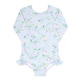 Pre-Order Bay Lavender Floral Rashguard One Piece - Born Childrens Boutique