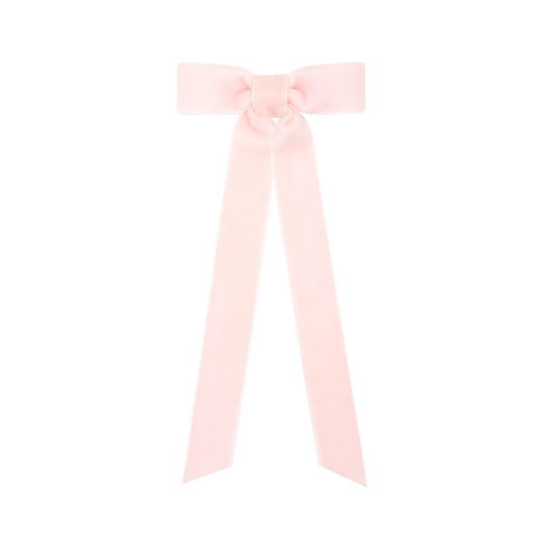 Wee Ones Light Pink Velvet Bow with Tail - Born Childrens Boutique