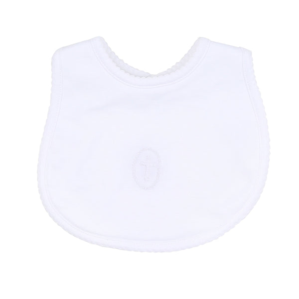 Magnolia Baby Blessed Emb Bib White - Born Childrens Boutique