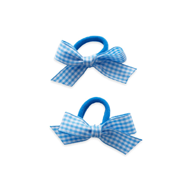 Gingham Hair Ties, Baby Blue - Born Childrens Boutique