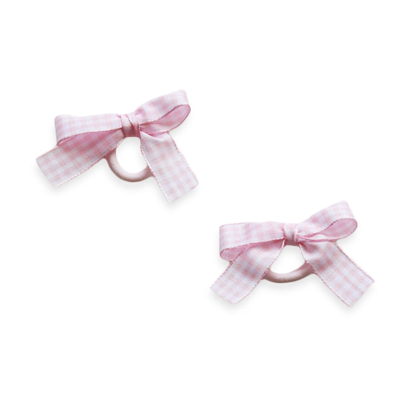 Gingham Hair Ties, Baby Pink - Born Childrens Boutique