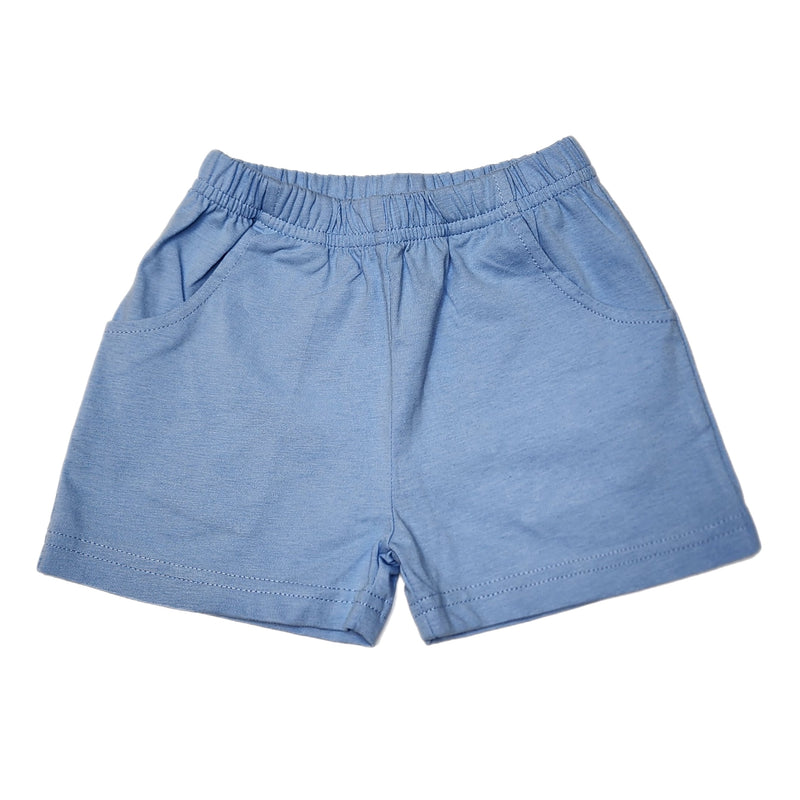 Shorter Jersey Shorts w/ Front Pocket Sky Blue - Born Childrens Boutique