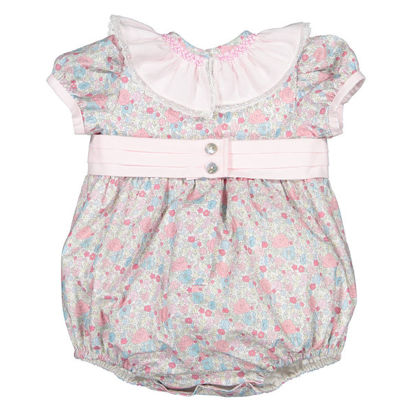 Sal & Pimenta Bouquet Smocked Collar Romper - Born Childrens Boutique
