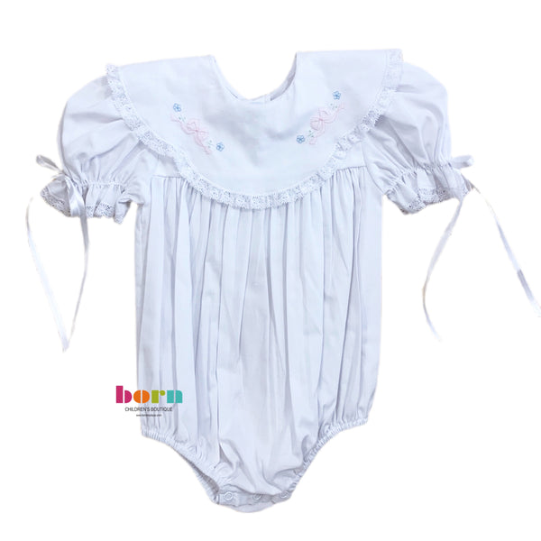 Bubble with White Lace and Pink Tiny Bow - Born Childrens Boutique
