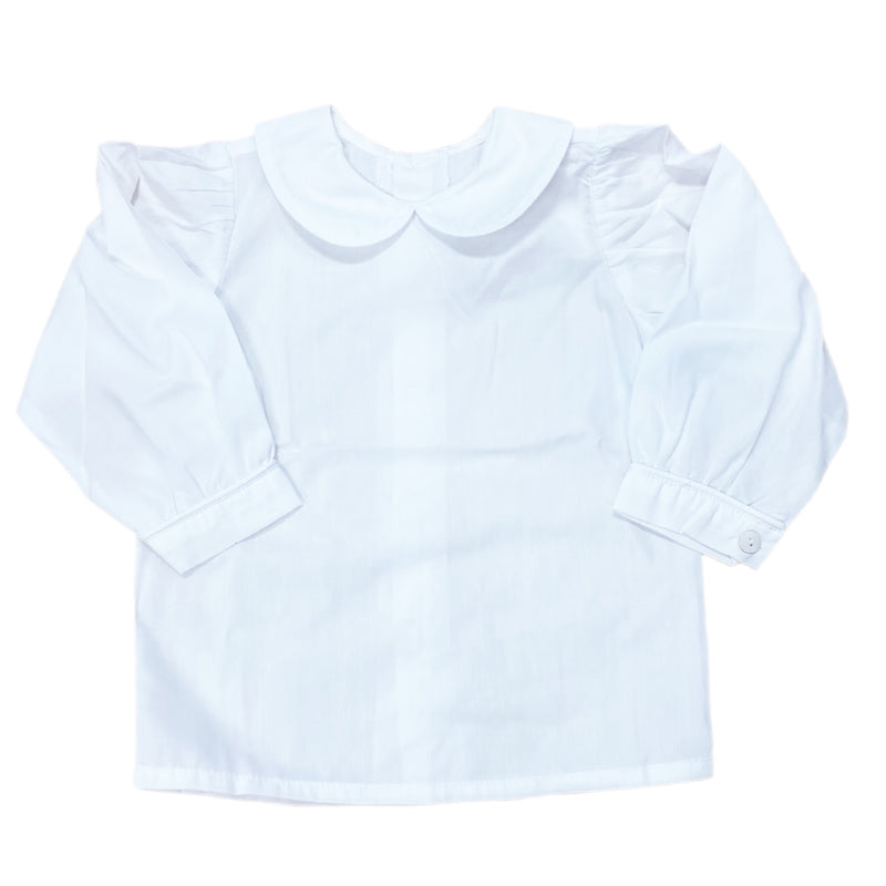 Remember Nguyen White Piped Long Sleeve Blouse - Born Childrens Boutique
