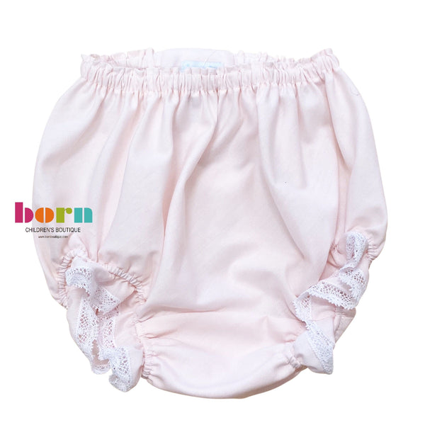 Pink Diaper Cover with White Lace - Born Childrens Boutique