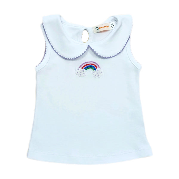 Girl Sleeveless Shirt Croch Rainbow - Born Childrens Boutique