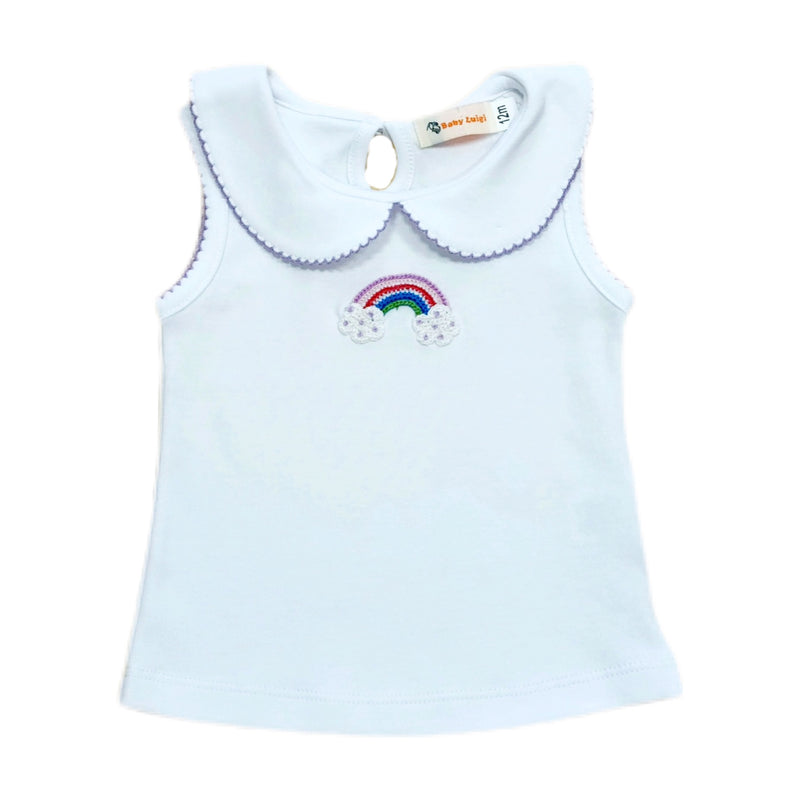 Girl Sleeveless Shirt Croch Rainbow - Born Childrens Boutique