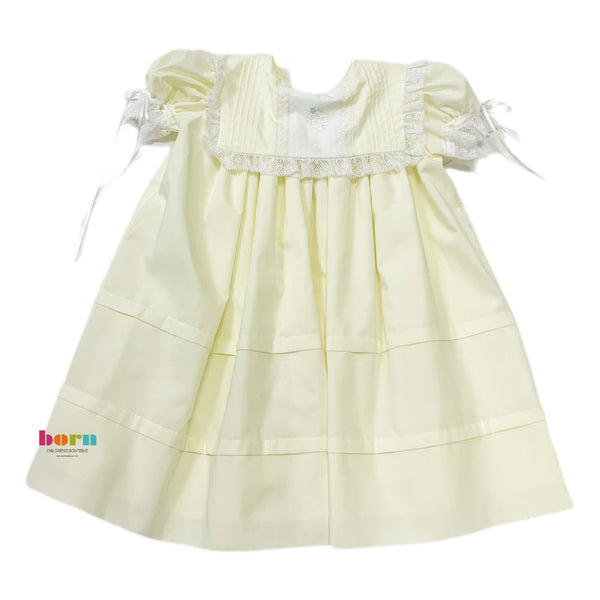 Heirloom Dress w/ Insert, Yellow - Born Childrens Boutique
