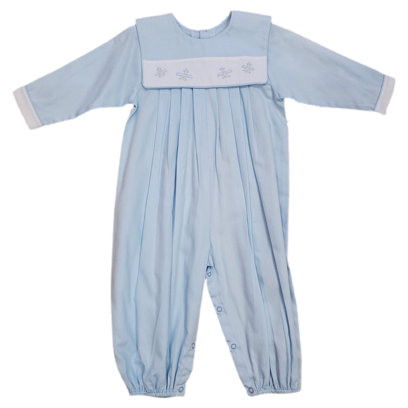 Auraluz Pique Bubble Blue with Planes - Born Childrens Boutique