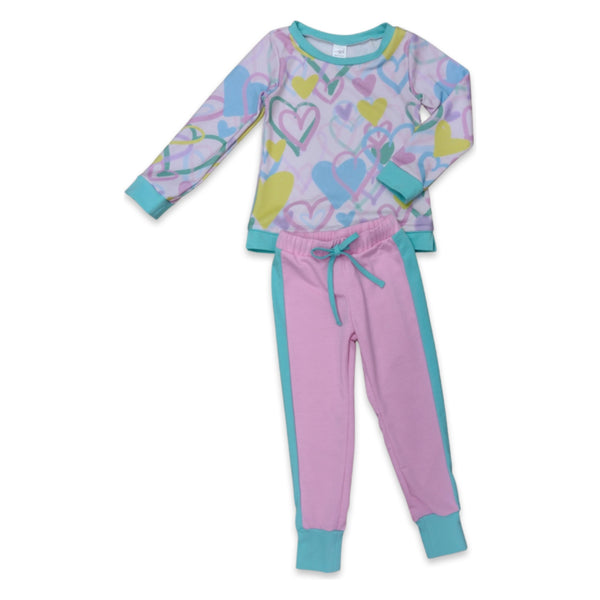 Set Athleisure Selena Jogger Set - Heart - Born Childrens Boutique