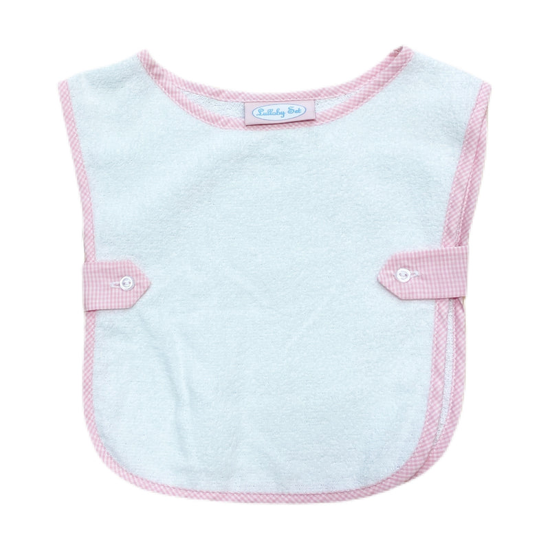 PInk Minigingham Terrycloth Bib - Born Childrens Boutique