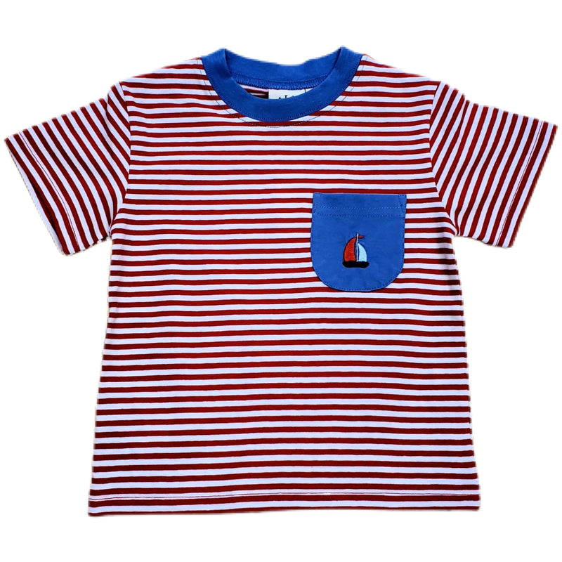 Sailboat Boy SS Pocket Shirt - Born Childrens Boutique
