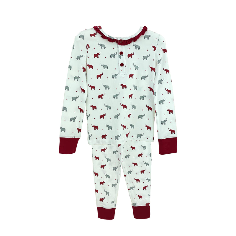 Elephant Girl Pajamas Set - Born Childrens Boutique