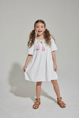 Riviera Dress White Terry - Born Childrens Boutique