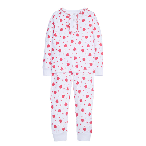 Girl Printed Jammies - Red Hearts - Born Childrens Boutique