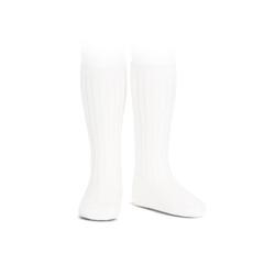 Ribbed Knee Socks Blanco (White) - Born Childrens Boutique