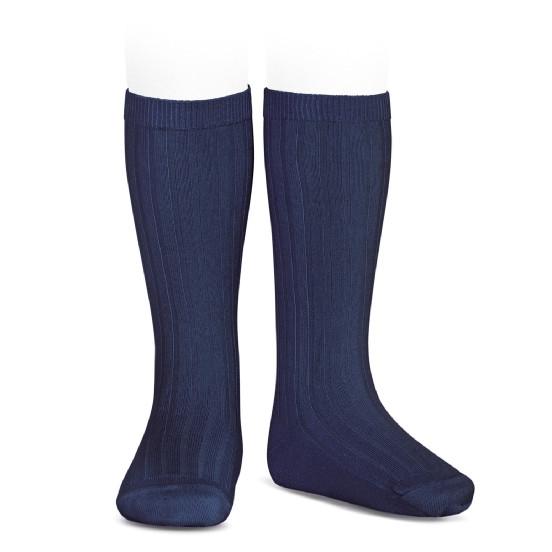 Ribbed Knee Socks Marino (Navy) - Born Childrens Boutique
