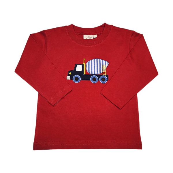 Deep Red Cement Truck T-Shirt - Born Childrens Boutique
