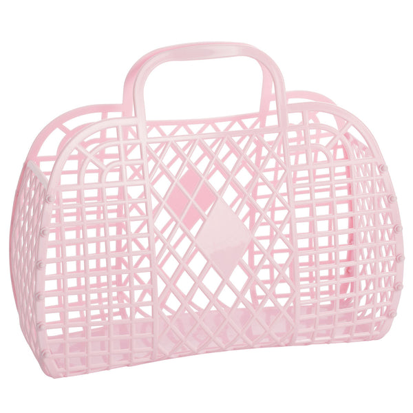 Retro Basket-Large, Pink - Born Childrens Boutique