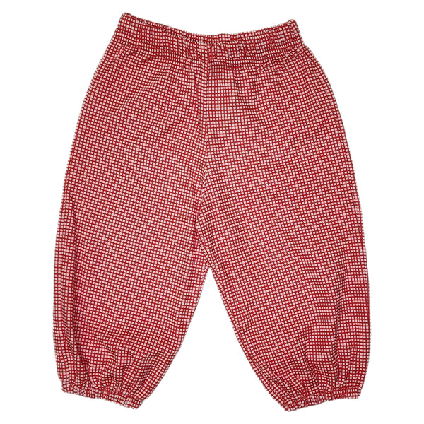 Boy Bloomer Pants Red Gingham - Born Childrens Boutique
