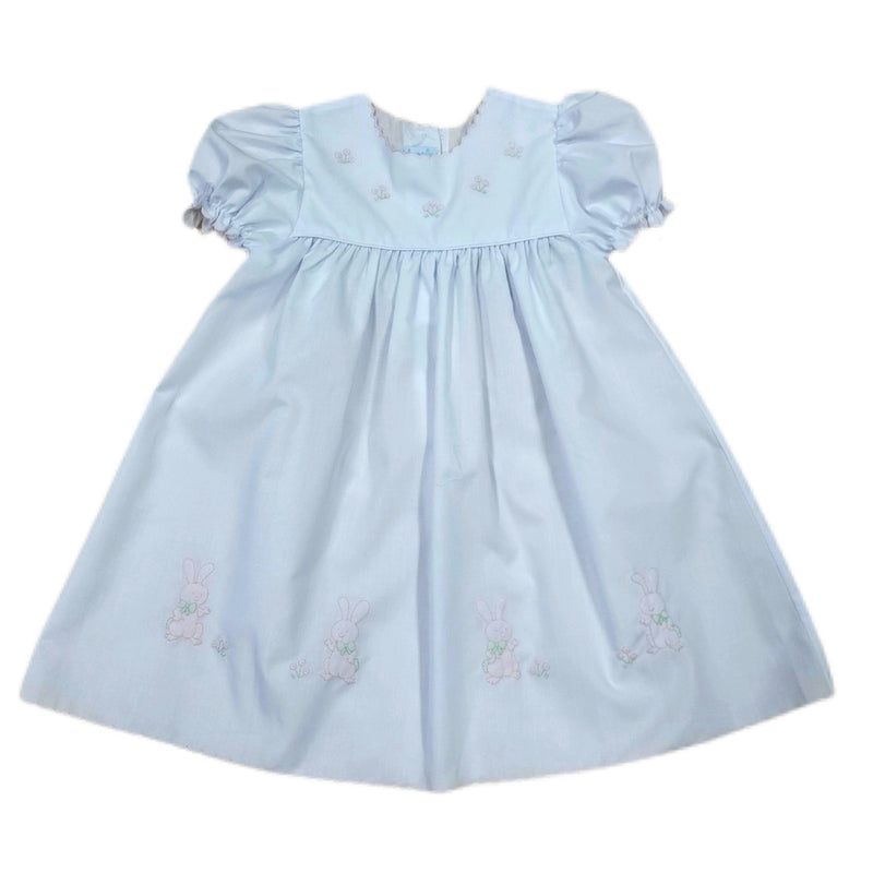 Dress White w/ Pink Bunny - Born Childrens Boutique