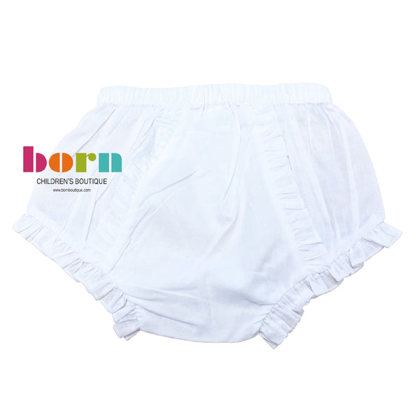 White Ruffle Bloomer - Born Childrens Boutique