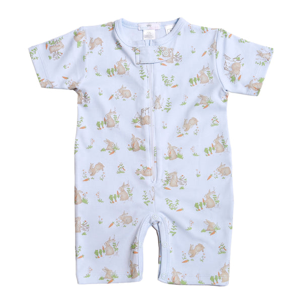 Blue Bunnies Pima Zipper Loungewear - Born Childrens Boutique