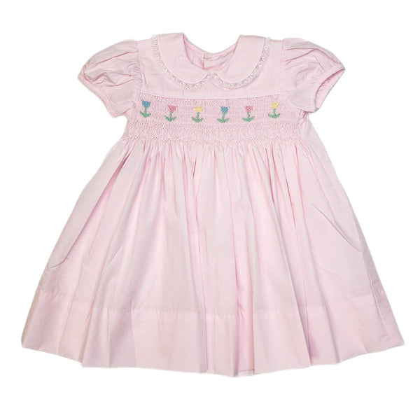 Remember Nguyen Pink Juliette Dress - Tulips - Born Childrens Boutique