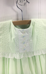 Heirloom Sleeveless Dress Mint with White Insertion - Born Childrens Boutique