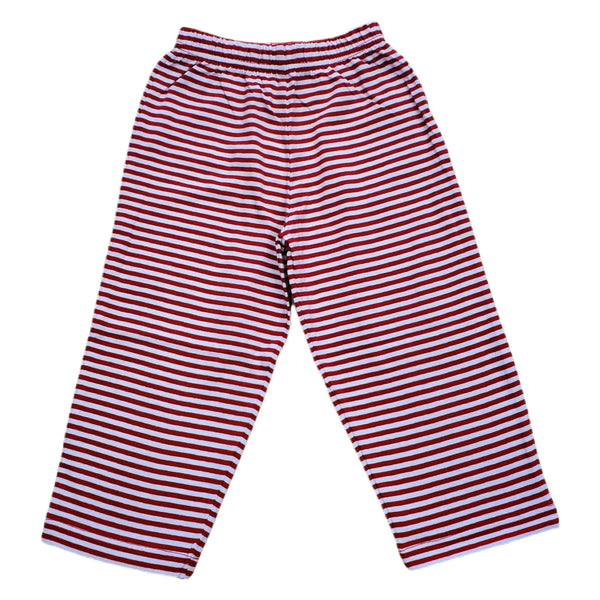 Jersey Straight Pants Deep Red/White - Born Childrens Boutique