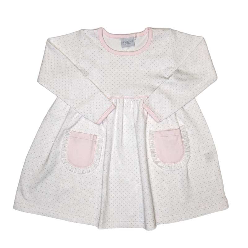 Pink Dot Dress Long Sleeve - Born Childrens Boutique