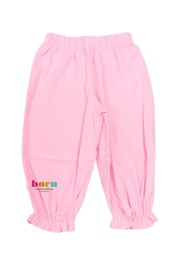 Girl Bloomer Pant Light Pink Cord - Born Childrens Boutique