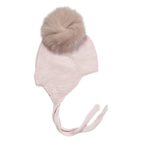 Tie Hat Pink w/ Pom - Born Childrens Boutique