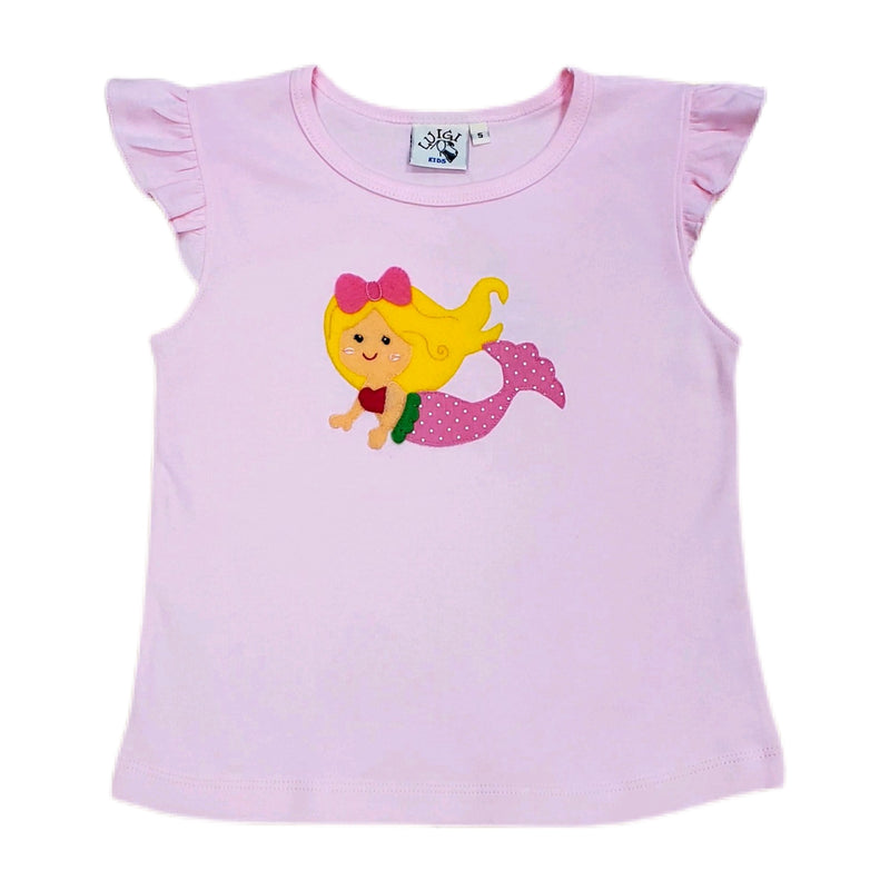 Girl Flutter Sleeve Shirt Mermaid - Born Childrens Boutique