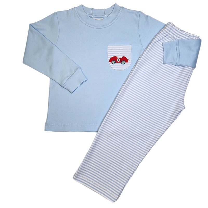 Race Car Pocket Shirt Set - Born Childrens Boutique