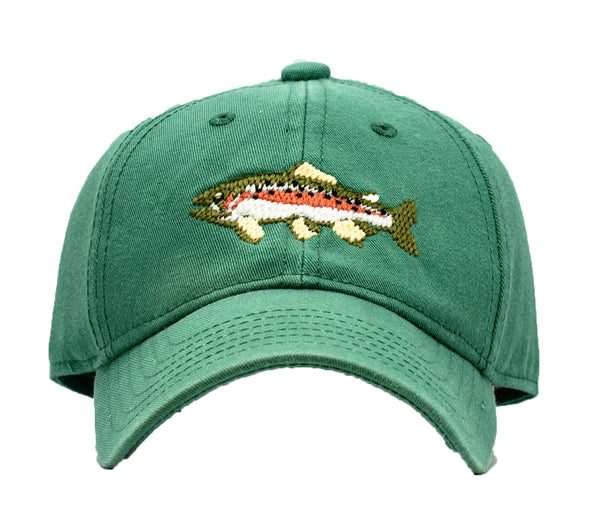 Kids Baseball Hat, Trout on Moss Green - Born Childrens Boutique