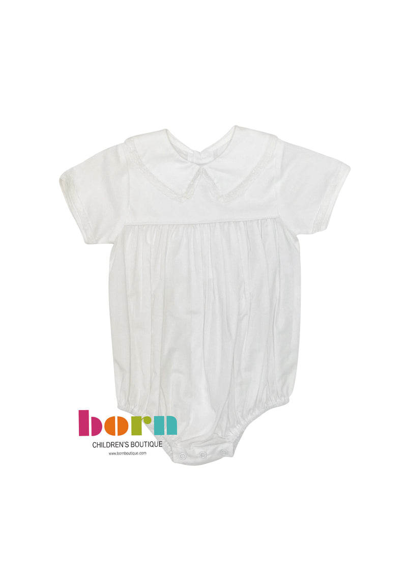 Heirloom Peter Pan Bubble White with Ecru - Born Childrens Boutique