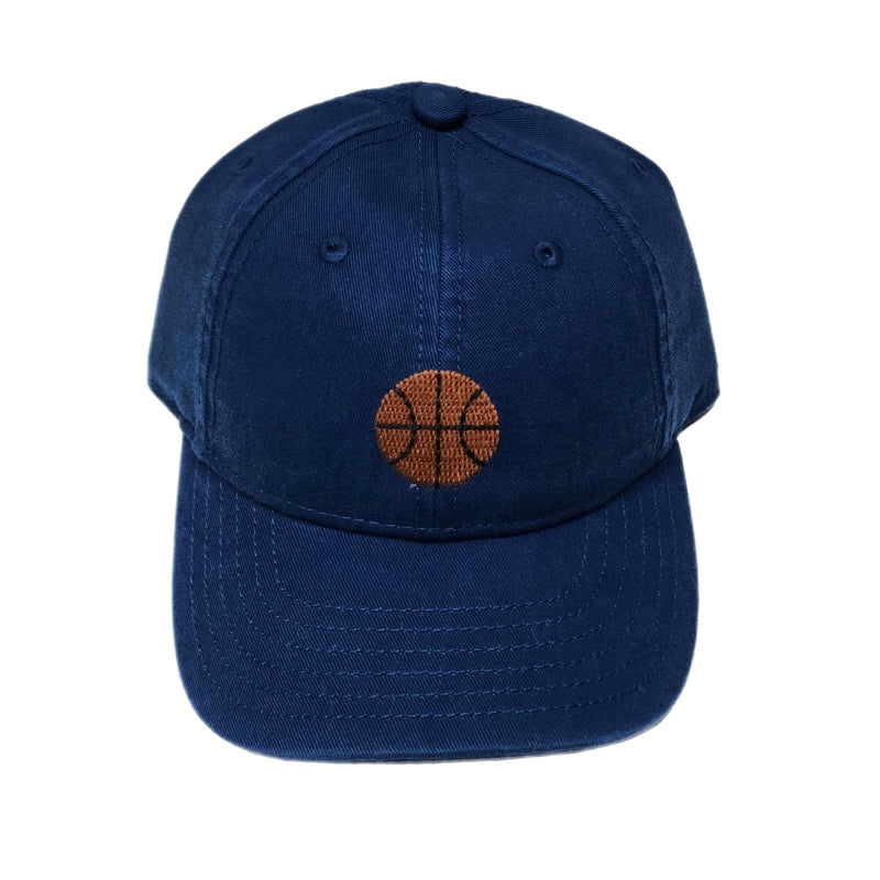Kids Baseball Hat, Basketball on Navy - Born Childrens Boutique