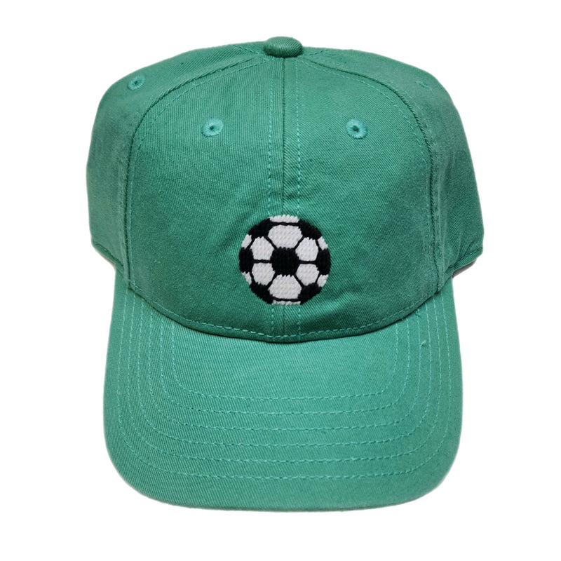 Kids Baseball Hat, Soccer on Mint - Born Childrens Boutique